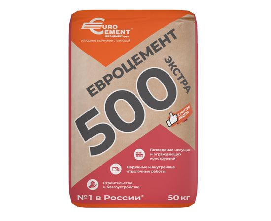 М500 Цемент Евроцемент М500 Д0 ЦЕМ I 42,5Н 50 кг 101007