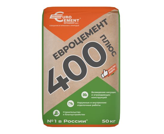 М400 Цемент Евроцемент М400 Д20 ЦЕМ II/А-Ш 32.5 50 кг 101003